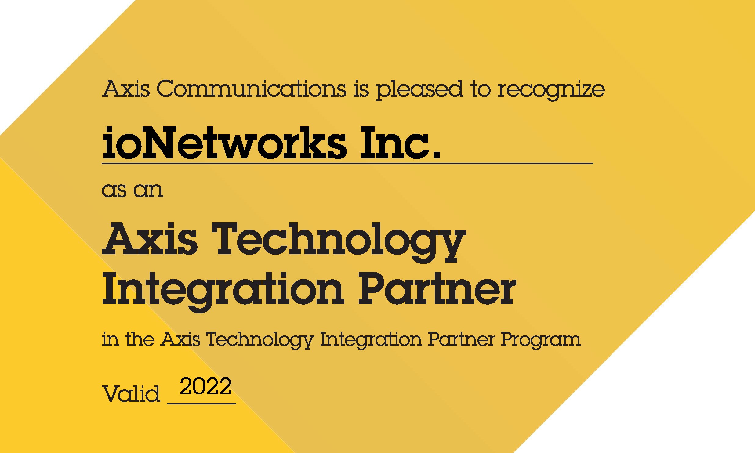 Leading Innovative Imaging AI Solution Provider ioNetworks Announces Technology Integration Partner with Axis Communications